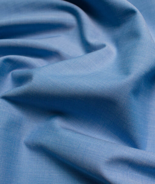 Raymond Men's Premium Cotton Solids 2.25 Meter Unstitched Shirting Fabric (Indigo Blue)