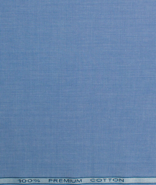 Raymond Men's Premium Cotton Solids 2.25 Meter Unstitched Shirting Fabric (Indigo Blue)