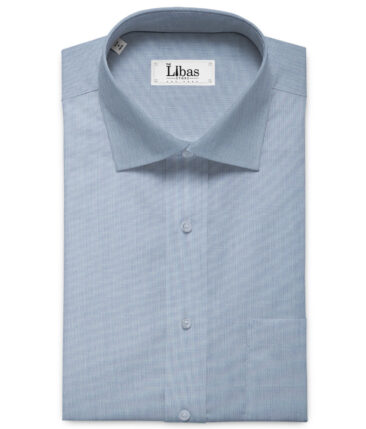 Raymond Men's Pure Cotton Solids 2.25 Meter Unstitched Shirting Fabric (Light Blue)