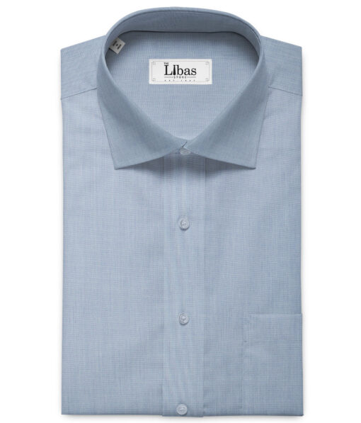 Raymond Men's Pure Cotton Solids 2.25 Meter Unstitched Shirting Fabric (Light Blue)
