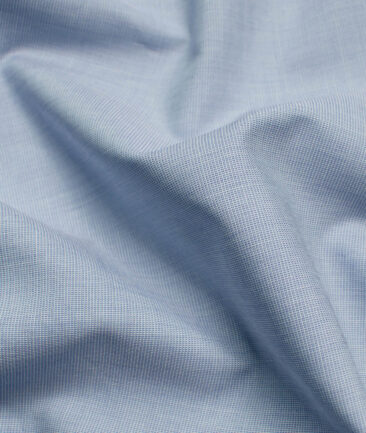 Raymond Men's Pure Cotton Solids 2.25 Meter Unstitched Shirting Fabric (Light Blue)