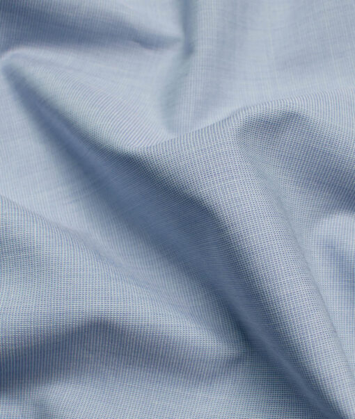 Raymond Men's Pure Cotton Solids 2.25 Meter Unstitched Shirting Fabric (Light Blue)