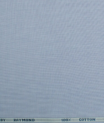 Raymond Men's Pure Cotton Solids 2.25 Meter Unstitched Shirting Fabric (Light Blue)