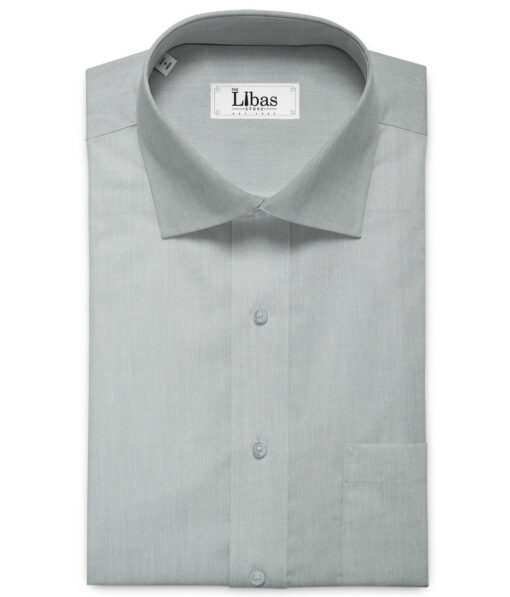 Raymond Men's Premium Cotton Solids 2.25 Meter Unstitched Shirting Fabric (Light Grey)