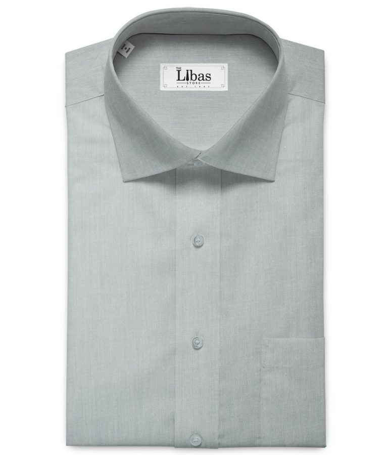Raymond Men's Premium Cotton Solids 2.25 Meter Unstitched Shirting Fabric (Light Grey)