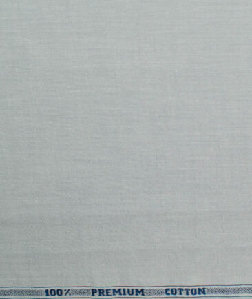 Raymond Men's Premium Cotton Solids 2.25 Meter Unstitched Shirting Fabric (Light Grey)