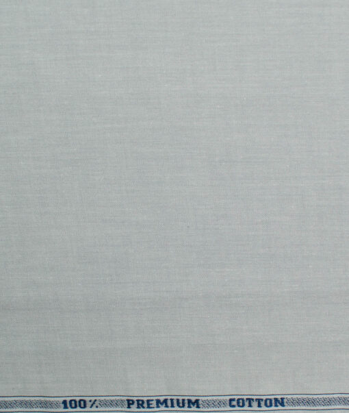 Raymond Men's Premium Cotton Solids 2.25 Meter Unstitched Shirting Fabric (Light Grey)