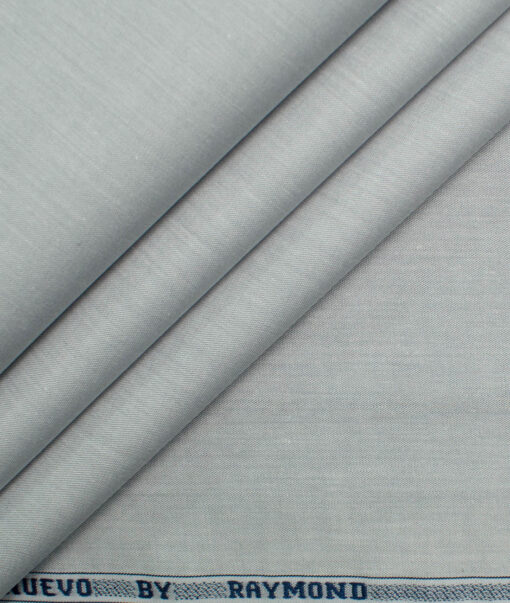 Raymond Men's Premium Cotton Solids 2.25 Meter Unstitched Shirting Fabric (Light Grey)