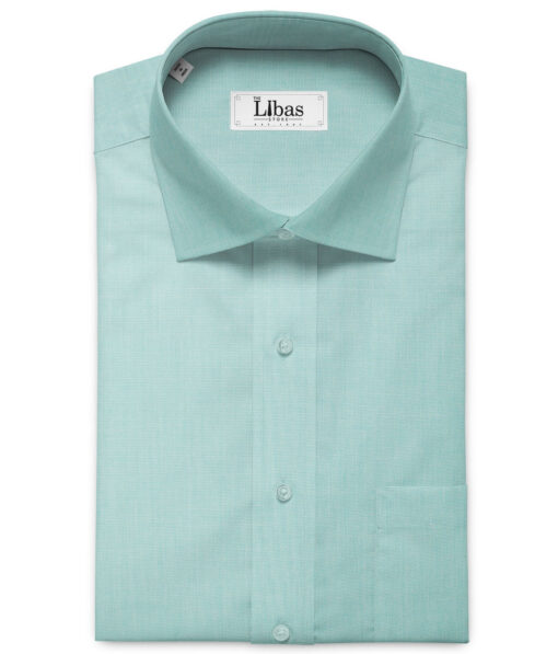 Raymond Men's Premium Cotton Solids 2.25 Meter Unstitched Shirting Fabric (Mint Green)