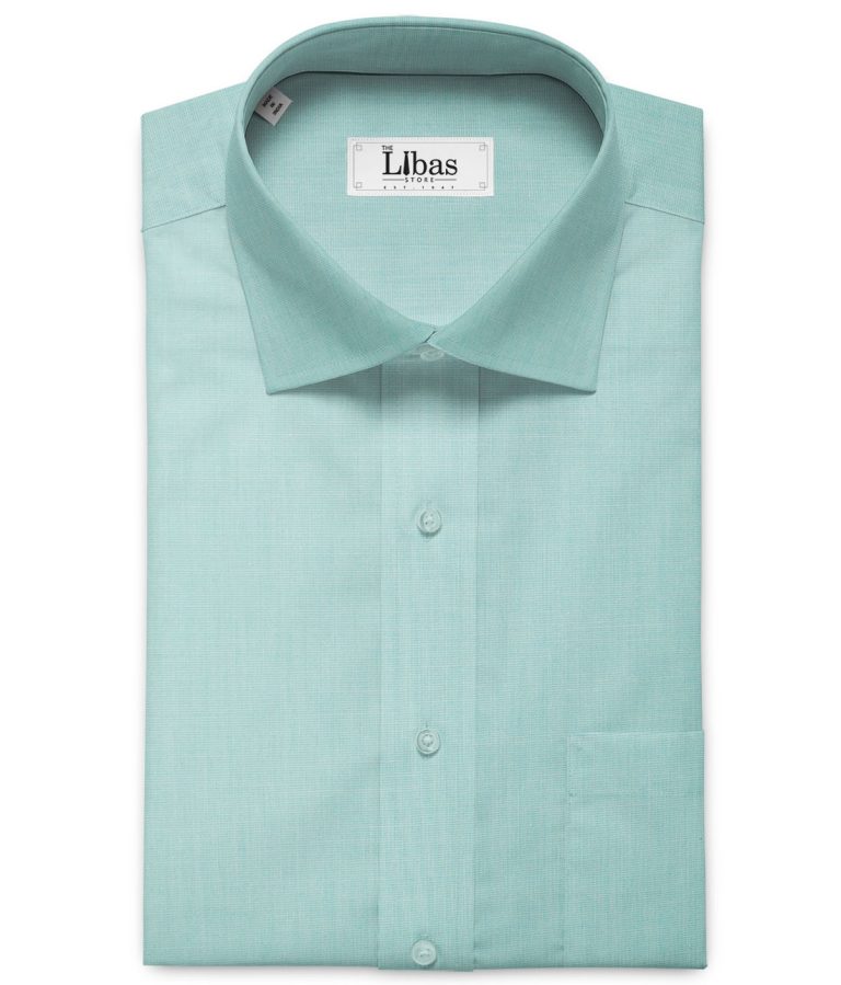 Raymond Men's Premium Cotton Solids 2.25 Meter Unstitched Shirting Fabric (Mint Green)