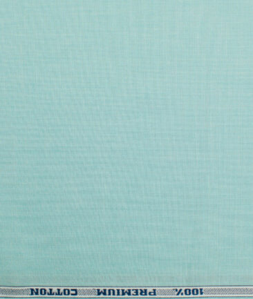 Raymond Men's Premium Cotton Solids 2.25 Meter Unstitched Shirting Fabric (Mint Green)