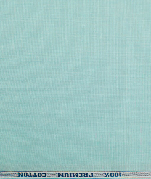 Raymond Men's Premium Cotton Solids 2.25 Meter Unstitched Shirting Fabric (Mint Green)