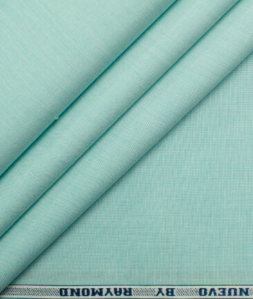 Raymond Men's Premium Cotton Solids 2.25 Meter Unstitched Shirting Fabric (Mint Green)