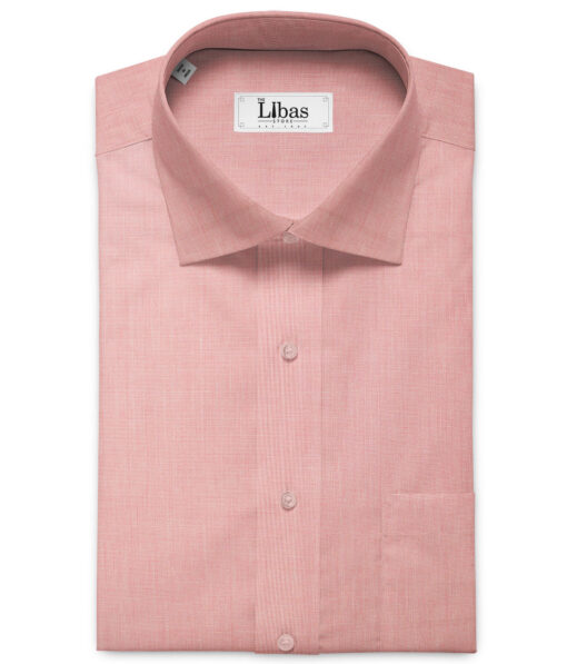 Raymond Men's Premium Cotton Solids 2.25 Meter Unstitched Shirting Fabric (Peach)