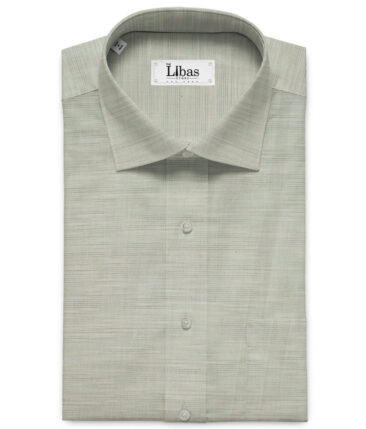 Raymond Men's Superfine Cotton Self Design 2.25 Meter Unstitched Shirting Fabric (Pistachio Grey)