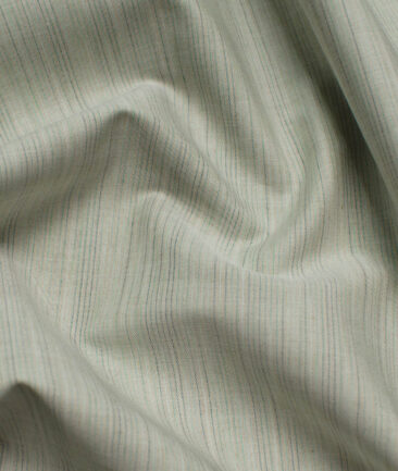 Raymond Men's Superfine Cotton Self Design 2.25 Meter Unstitched Shirting Fabric (Pistachio Grey)