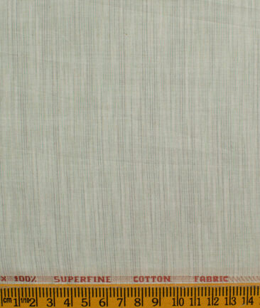 Raymond Men's Superfine Cotton Self Design 2.25 Meter Unstitched Shirting Fabric (Pistachio Grey)