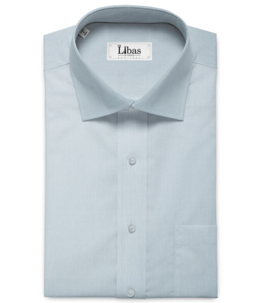 Raymond Men's Premium Cotton Solids 2.25 Meter Unstitched Shirting Fabric (Sky Blue)