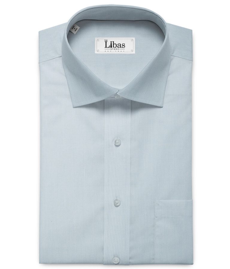 Raymond Men's Premium Cotton Solids 2.25 Meter Unstitched Shirting Fabric (Sky Blue)
