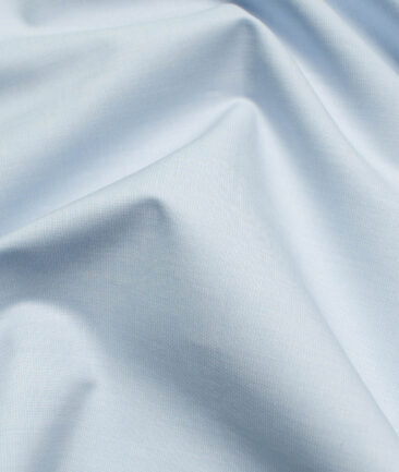 Raymond Men's Premium Cotton Solids 2.25 Meter Unstitched Shirting Fabric (Sky Blue)