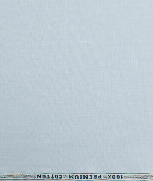 Raymond Men's Premium Cotton Solids 2.25 Meter Unstitched Shirting Fabric (Sky Blue)