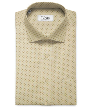 Raymond Men's Pure Cotton Printed 2.25 Meter Unstitched Shirting Fabric (Yellow)