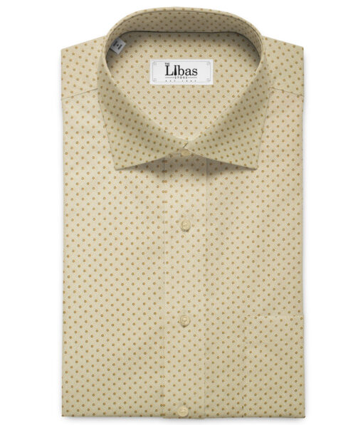 Raymond Men's Pure Cotton Printed 2.25 Meter Unstitched Shirting Fabric (Yellow)