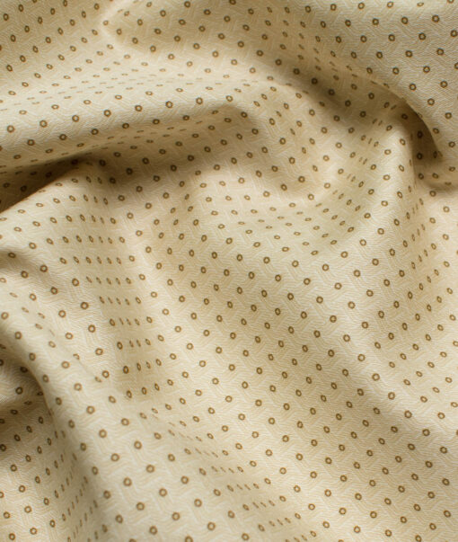 Raymond Men's Pure Cotton Printed 2.25 Meter Unstitched Shirting Fabric (Yellow)