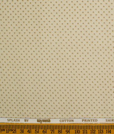 Raymond Men's Pure Cotton Printed 2.25 Meter Unstitched Shirting Fabric (Yellow)