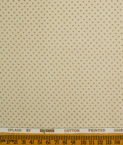 Raymond Men's Pure Cotton Printed 2.25 Meter Unstitched Shirting Fabric (Yellow)