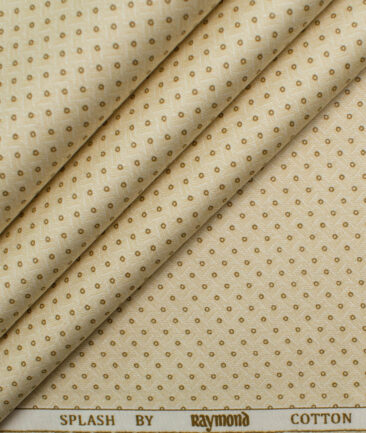 Raymond Men's Pure Cotton Printed 2.25 Meter Unstitched Shirting Fabric (Yellow)