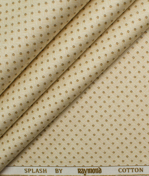 Raymond Men's Pure Cotton Printed 2.25 Meter Unstitched Shirting Fabric (Yellow)