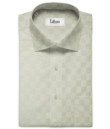 Soktas Men's Giza Cotton Self Design 2.25 Meter Unstitched Shirting Fabric (Pistachio Beige)