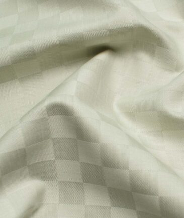 Soktas Men's Giza Cotton Self Design 2.25 Meter Unstitched Shirting Fabric (Pistachio Beige)