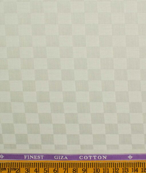 Soktas Men's Giza Cotton Self Design 2.25 Meter Unstitched Shirting Fabric (Pistachio Beige)