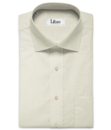 Soktas Men's Giza Cotton Structured 2.25 Meter Unstitched Shirting Fabric (Cream & Beige)