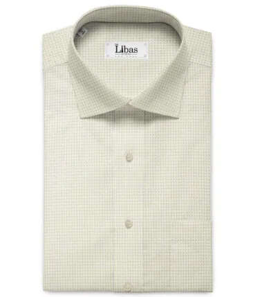 Soktas Men's Giza Cotton Structured 2.25 Meter Unstitched Shirting Fabric (Cream & Beige)
