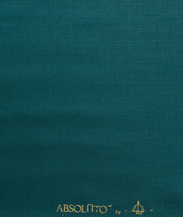 Absoluto Men's Terry Rayon Solids  Unstitched Suiting Fabric (Deep Sea Green)
