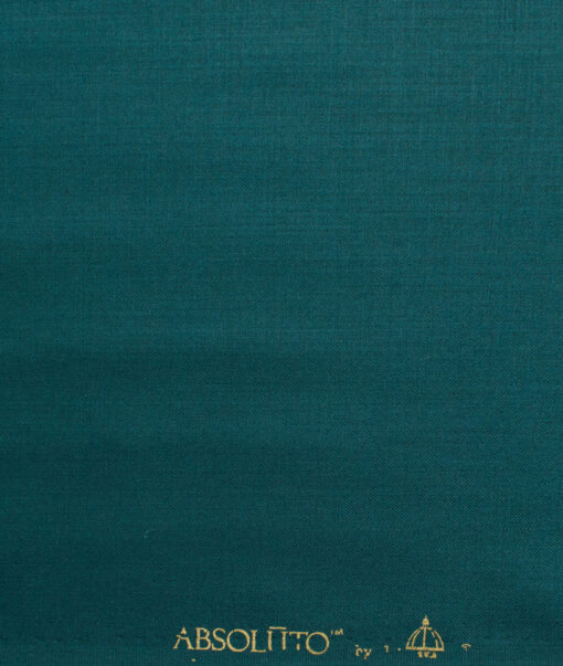 Absoluto Men's Terry Rayon Solids  Unstitched Suiting Fabric (Deep Sea Green)