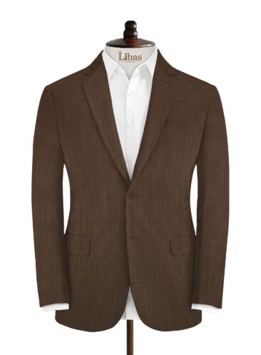 Canetti Men's Terry Rayon Self Design 3.75 Meter Unstitched Suiting Fabric (Copper Brown)