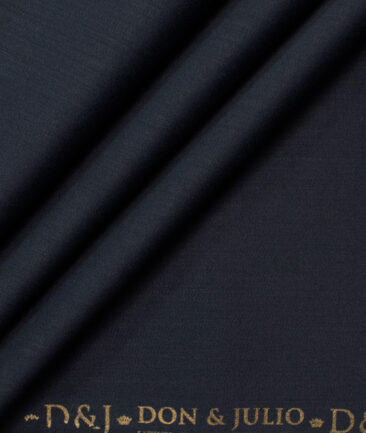Don & Julio Men's Terry Rayon Solids 3.75 Meter Unstitched Suiting Fabric (Blackish Blue)