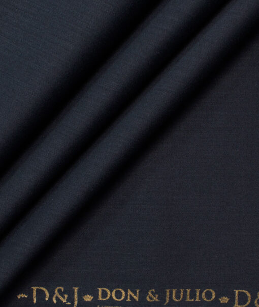 Don & Julio Men's Terry Rayon Solids 3.75 Meter Unstitched Suiting Fabric (Blackish Blue)