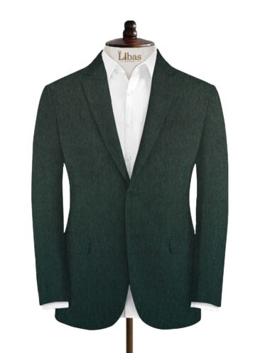 Don & Julio Men's Terry Rayon Self Design Shiny 3.75 Meter Unstitched Suiting Fabric (Dark Pine Green)