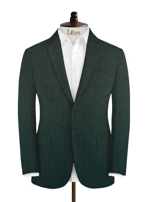 Don & Julio Men's Terry Rayon Self Design Shiny 3.75 Meter Unstitched Suiting Fabric (Dark Pine Green)