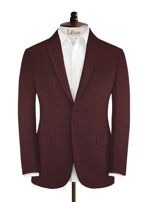 Don & Julio Men's Terry Rayon Self Design Shiny 3.75 Meter Unstitched Suiting Fabric (Dark Wine)