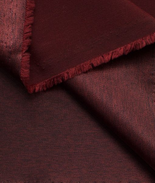 Don & Julio Men's Terry Rayon Self Design Shiny 3.75 Meter Unstitched Suiting Fabric (Dark Wine)