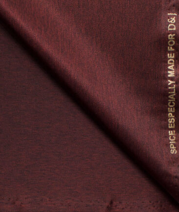 Don & Julio Men's Terry Rayon Self Design Shiny 3.75 Meter Unstitched Suiting Fabric (Dark Wine)