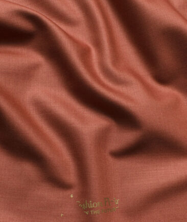 Fashion Flair Men's Terry Rayon Self Design 3.75 Meter Unstitched Suiting Fabric (Spicy Mix Orange)