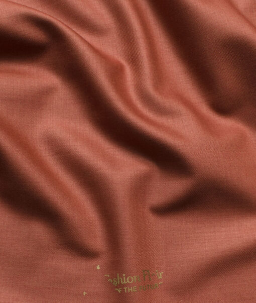 Fashion Flair Men's Terry Rayon Self Design 3.75 Meter Unstitched Suiting Fabric (Spicy Mix Orange)