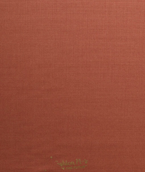Fashion Flair Men's Terry Rayon Self Design 3.75 Meter Unstitched Suiting Fabric (Spicy Mix Orange)